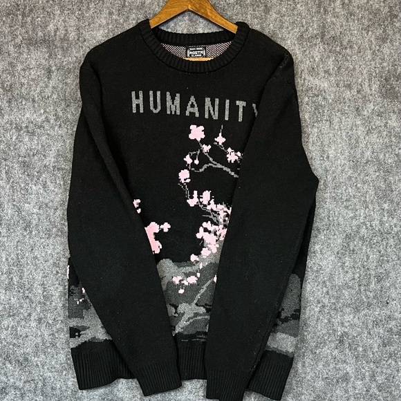 RGSTR Humanity Size XL Sweater Jet Black Gray-Pink. - Picture 4 of 10